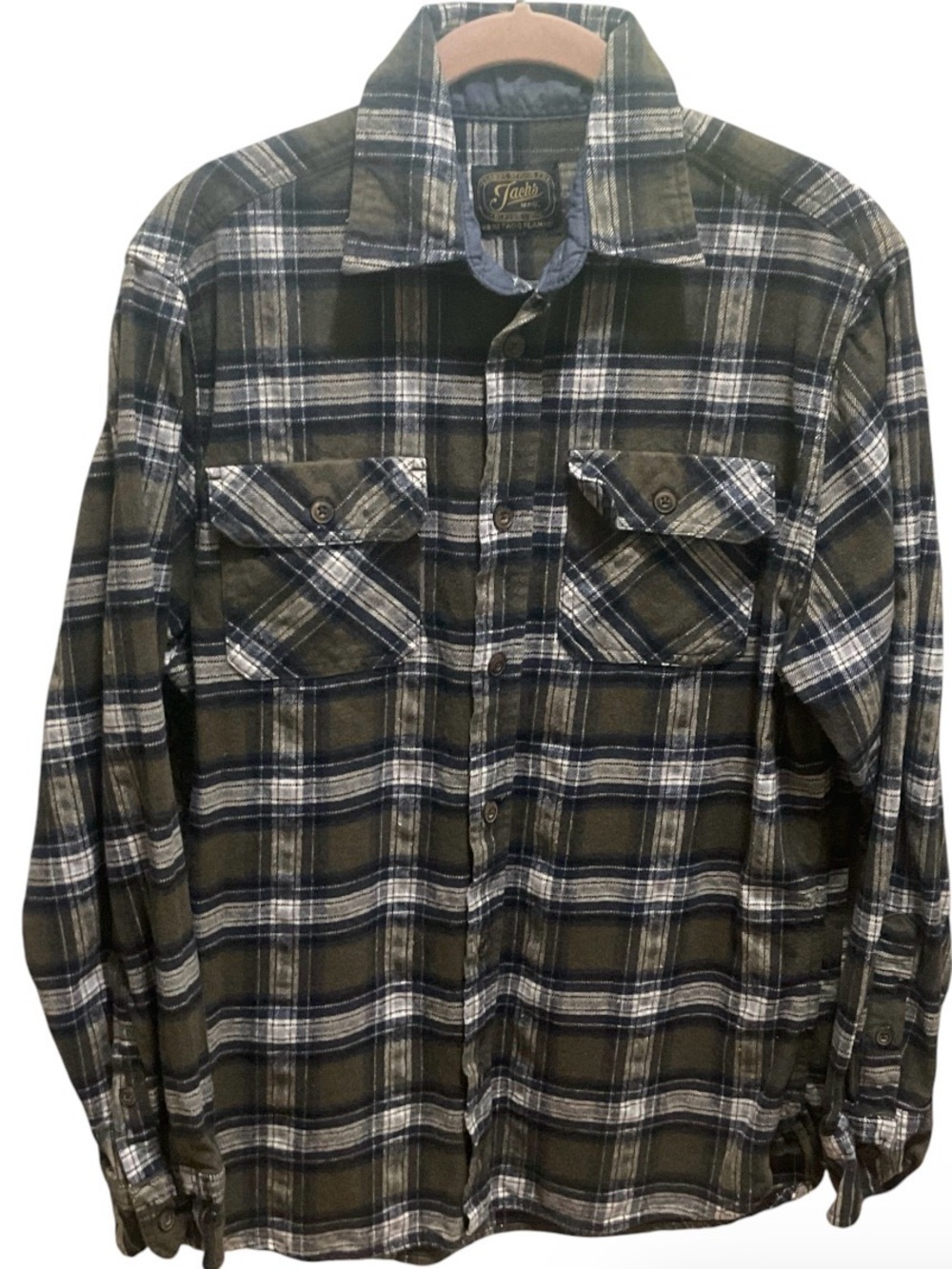 Jachs Heritage Flannel Gropcore Mens Plaid Shirt Button Up Multi Color Sz M